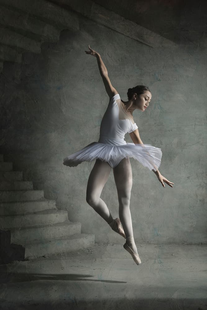 Leaping Ballerina Stairs by Sebastian Kisworo — canvas wall art