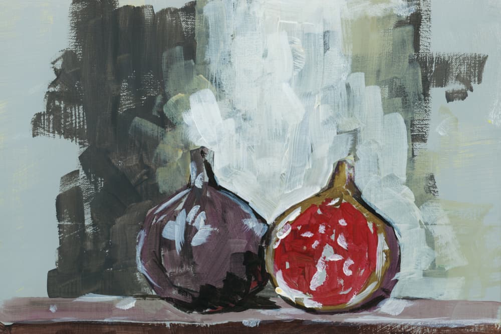 Painterly Figs Still Life by cartissi — canvas wall art