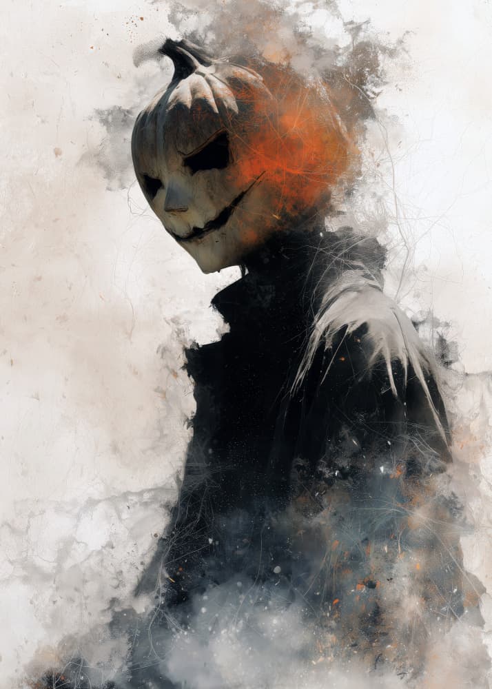 Mysterious Pumpkin Head by Justyna Jaszke — canvas wall art
