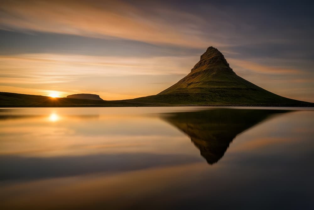 Kirkjufell Sunset Reflection by Wojciech Kruczynski — canvas wall art