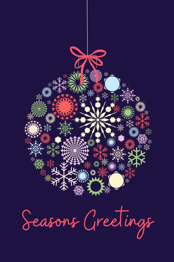 Seasons Greetings Ornament by Jemma Morris — canvas wall art