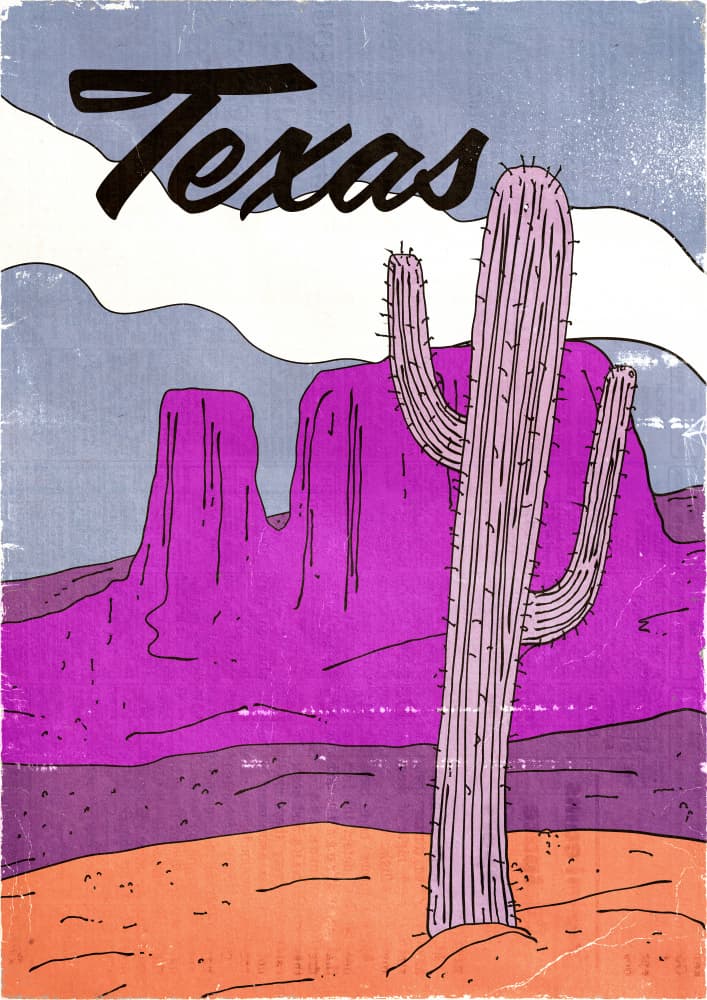 Vintage Texas Desert by Nicholas — canvas wall art