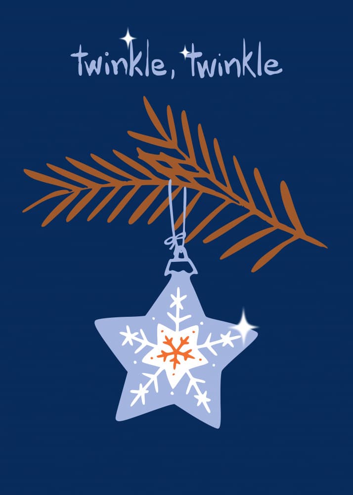 Twinkling Christmas Star by Annick — canvas wall art
