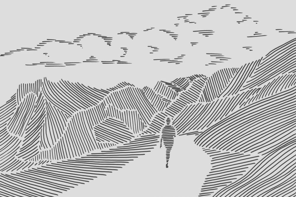 Minimalist Mountain Path by Natalie Bruns — canvas wall art