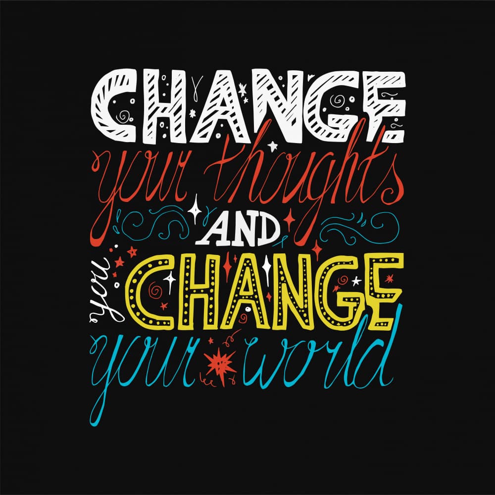 Change Your Thoughts World by Marika Barsrsind — canvas wall art