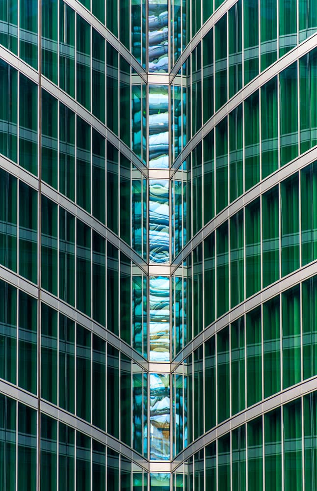 Green Glass Architecture by Luca Ulivi — canvas wall art