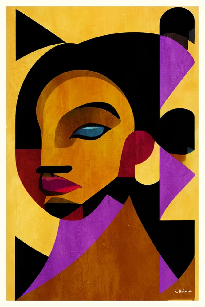 Vibrant Geometric Portrait by Bo Anderson — canvas wall art