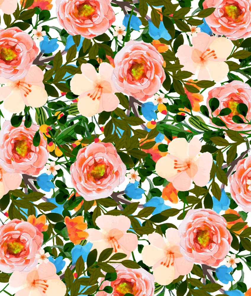 Vibrant Floral Garden by Uma Gokhale — canvas wall art