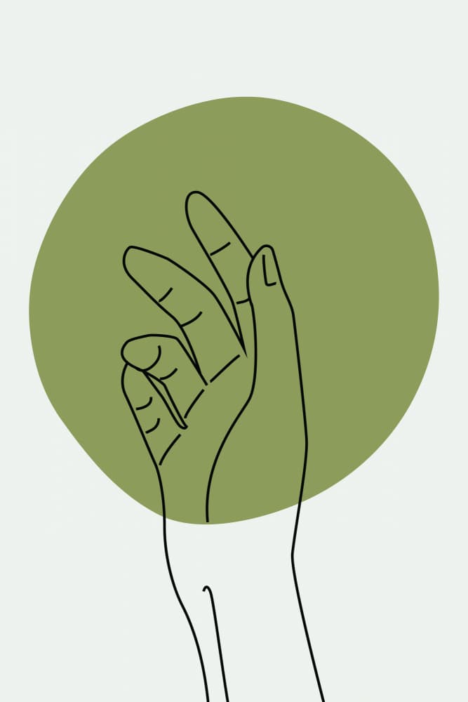 Serene Hand Line Art by jay stanley — canvas wall art