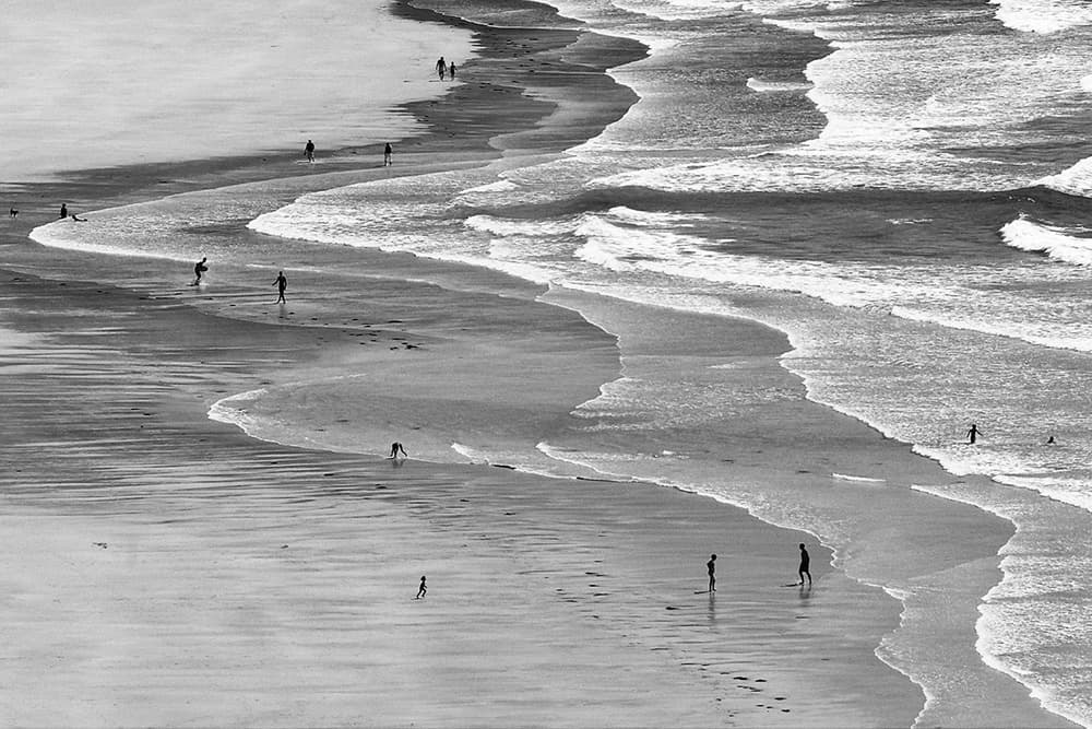 Beach Waves and People by Massimo Della Latta — canvas wall art