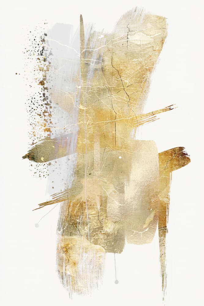 Elegant Gold Abstract by Rafal Kulik — canvas wall art