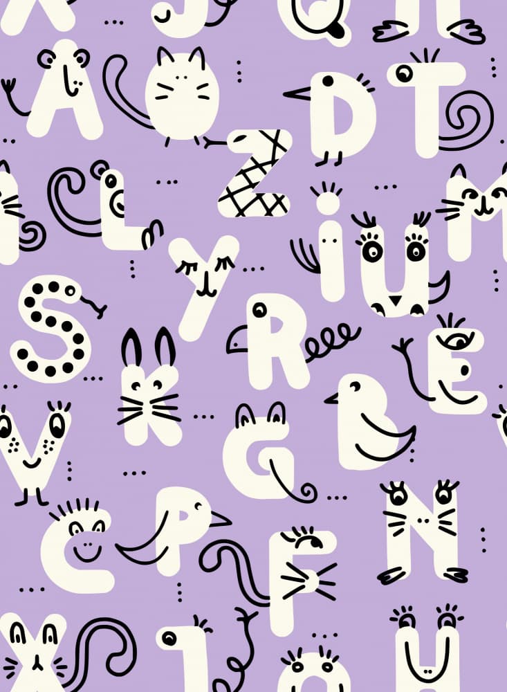 Cute Animal Alphabet by Annick — canvas wall art