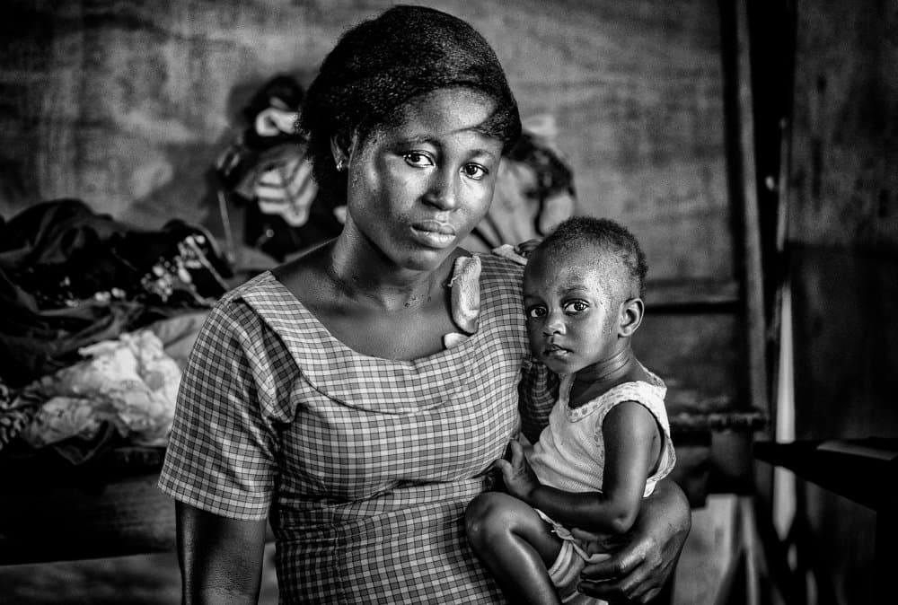 African Mother Child Portrait by Joxe Inazio Kuesta Garmendia — canvas wall art