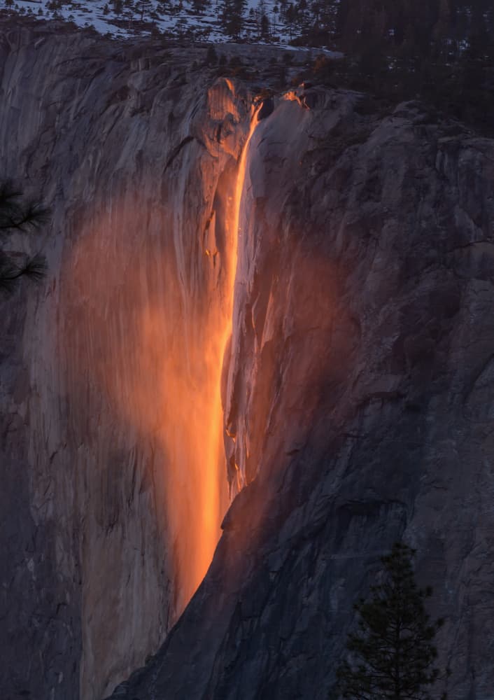 Yosemite Firefall Glow by April Xie — canvas wall art