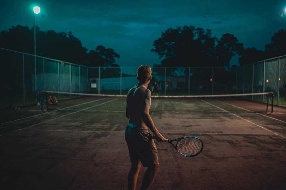 Tennis Player At Night by Vincenzo Viola — canvas wall art