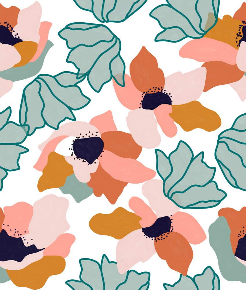 Abstract Floral Bloom by Uma Gokhale — canvas wall art