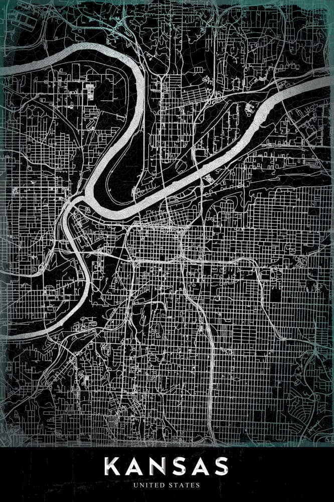 Kansas City Map by StudioSix — canvas wall art