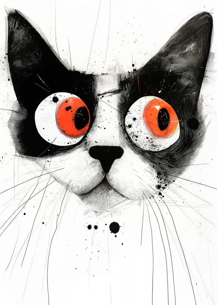 Orange Eyed Black Cat by Justyna Jaszke — canvas wall art