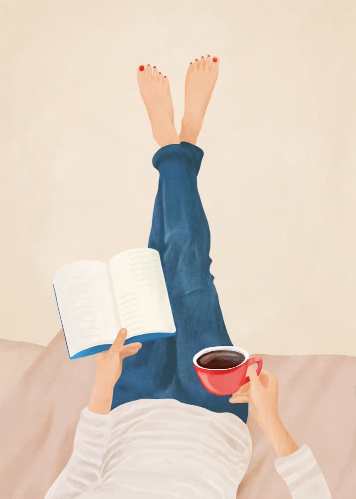 Cozy Reading Time by Flow Line — canvas wall art