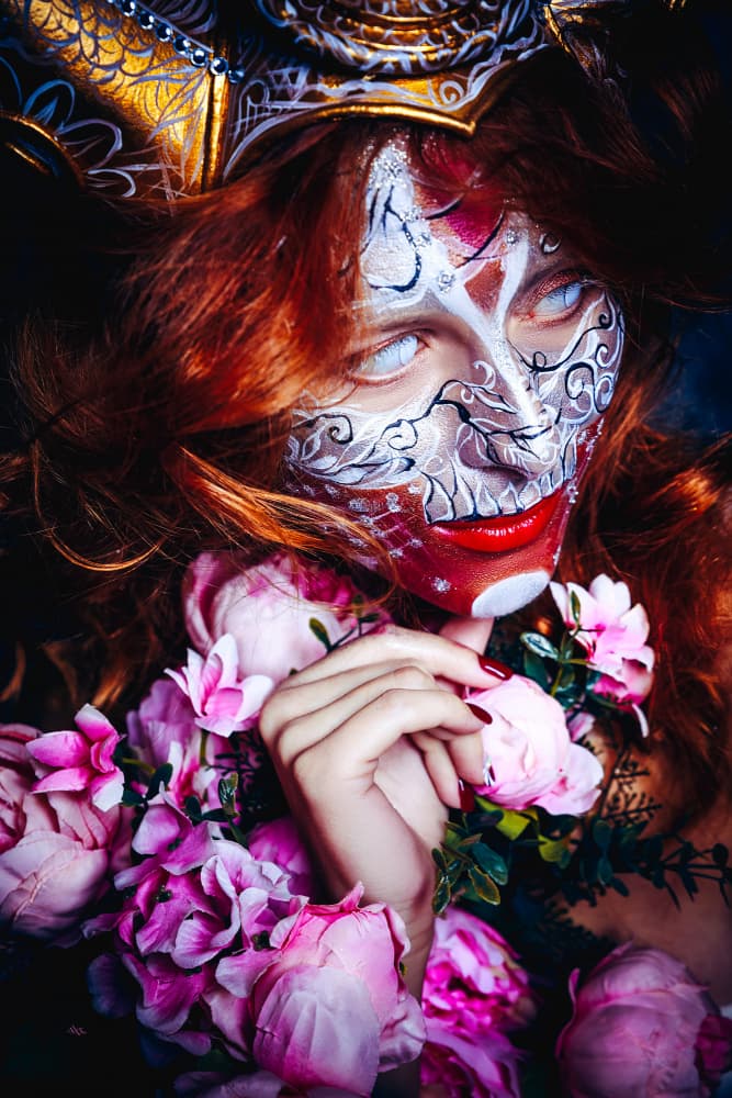 Floral Sugar Skull Queen by Ruslan Bolgov — canvas wall art