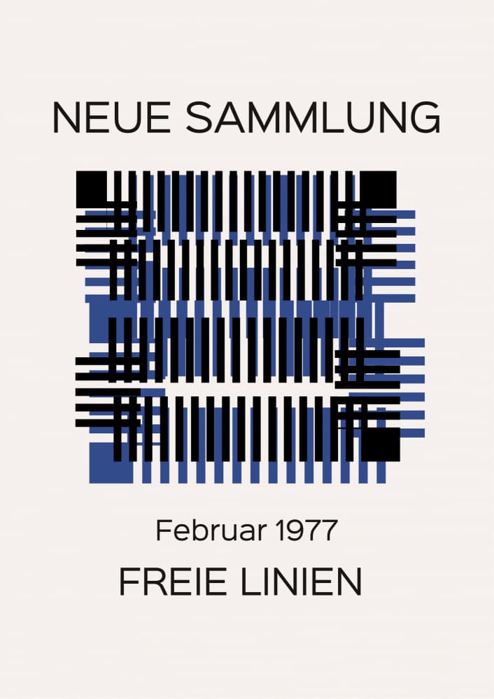 Abstract Blue Grid Lines by FINE FINE STUFF — canvas wall art