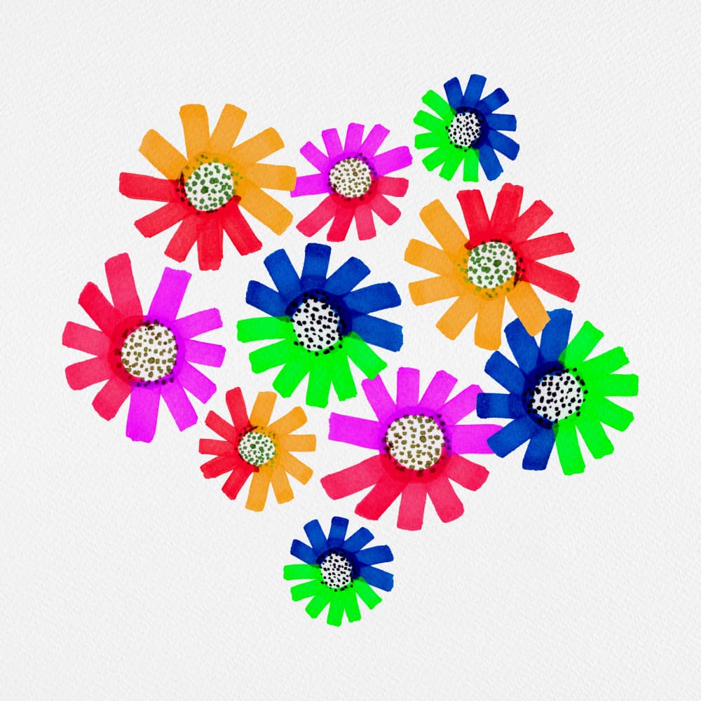 Vibrant Flower Blooms by Michele Channell — canvas wall art