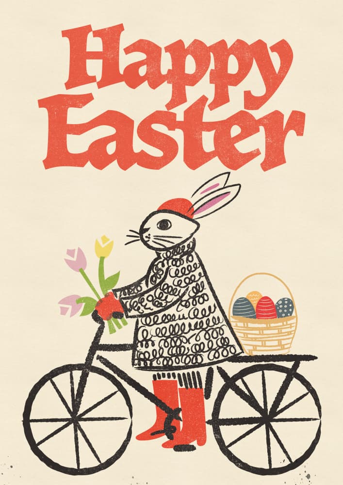 Happy Easter Bunny Ride by Nicholas — canvas wall art