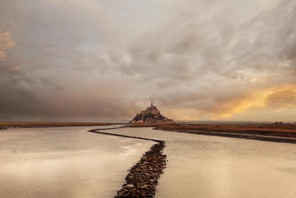 Mont Saint-Michel Journey by Uschi Hermann — canvas wall art