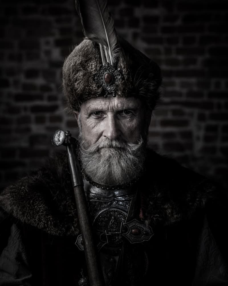 Regal Bearded Man by Miroslaw Prybinski — canvas wall art