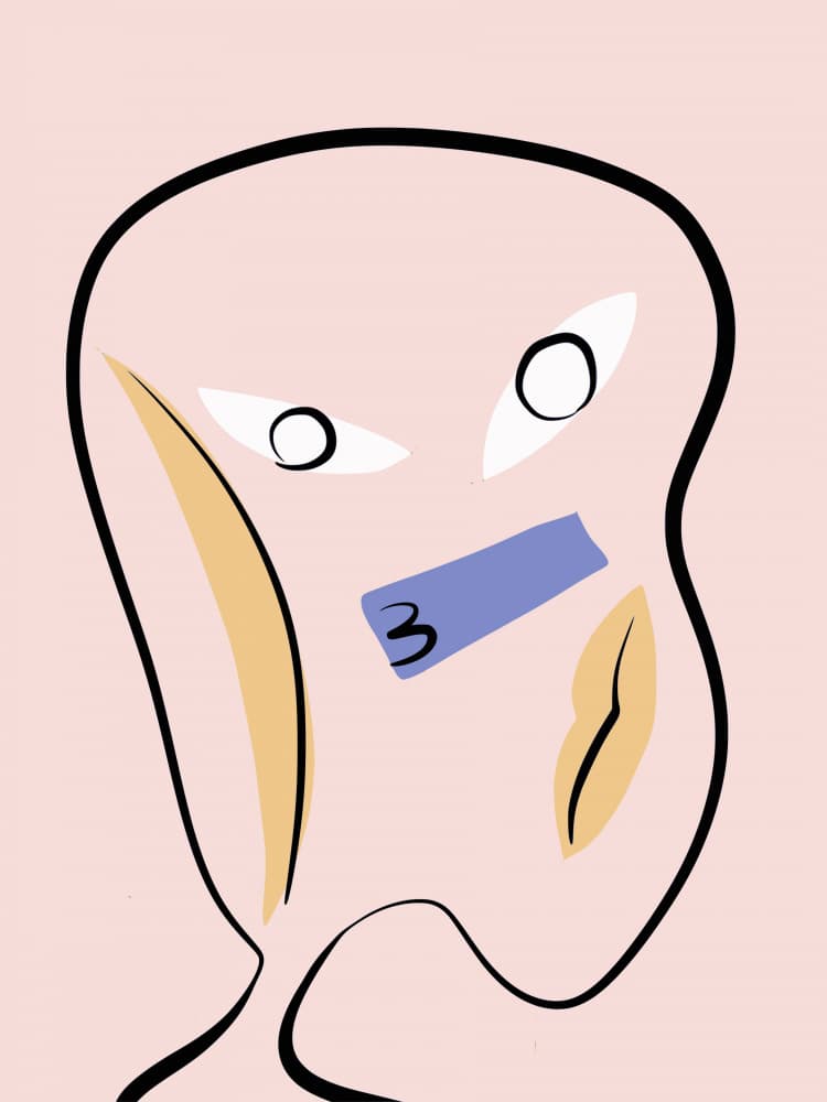 Modern Abstract Face 3 by Little Dean — canvas wall art