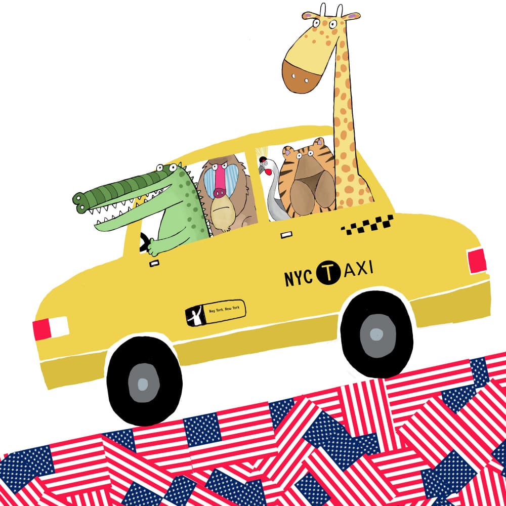 New York Animal Taxi by Carla Daly — canvas wall art