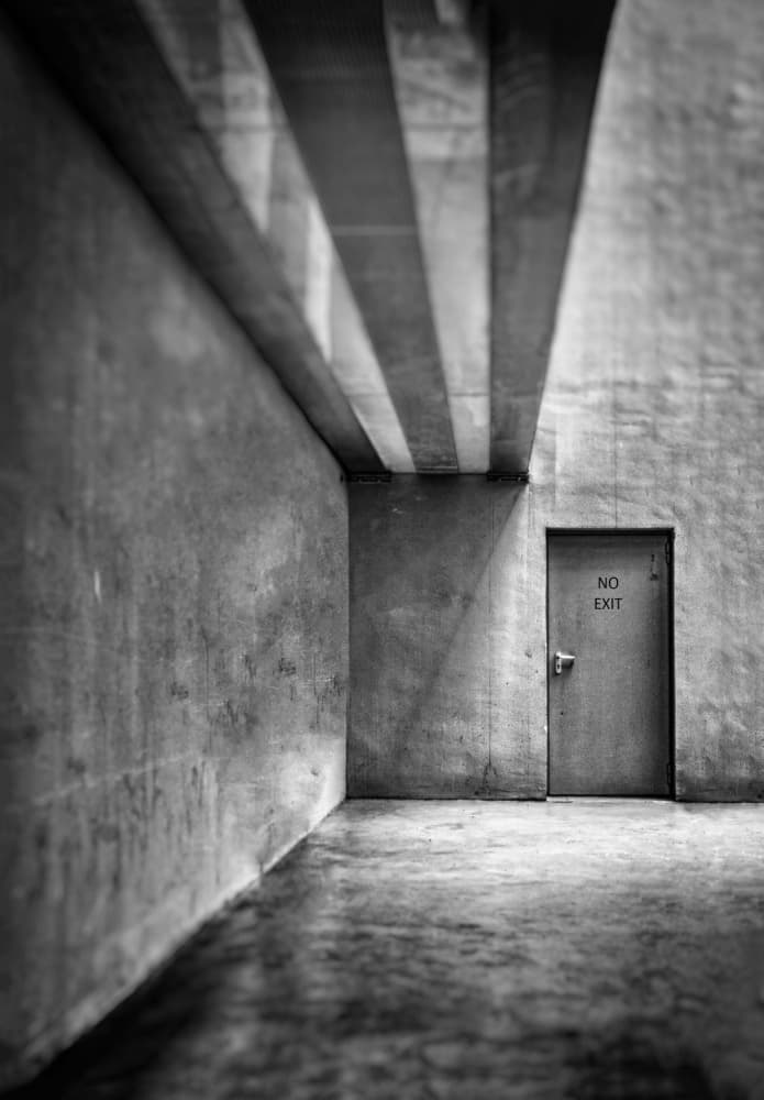 No Exit Concrete Hallway by Jerome Perdriolle — canvas wall art