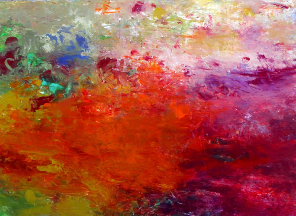 Vibrant Fiery Abstract by Ron Halfant — canvas wall art