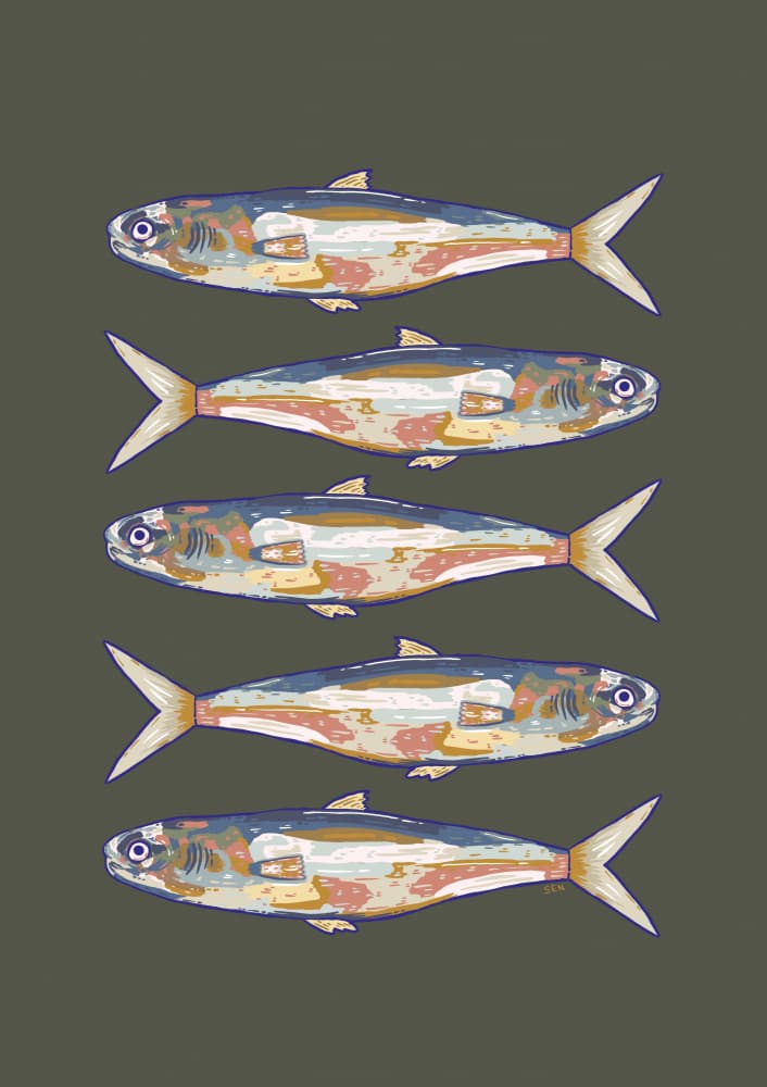 Vibrant Stacked Sardines