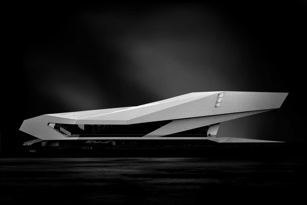 Sleek Futuristic Architecture by Wilma Wijers Smeets — canvas wall art