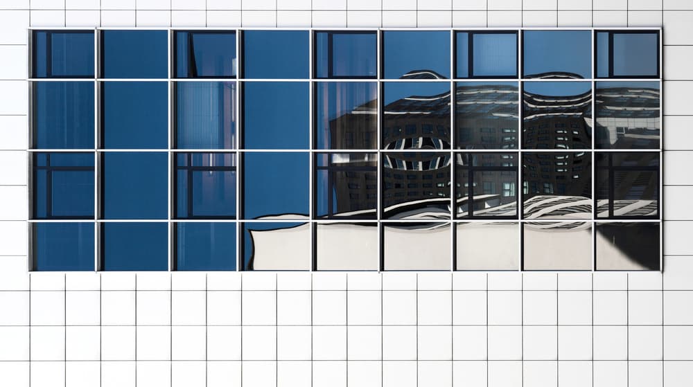 Modern Architectural Reflection by Jeroen van de Wiel — canvas wall art