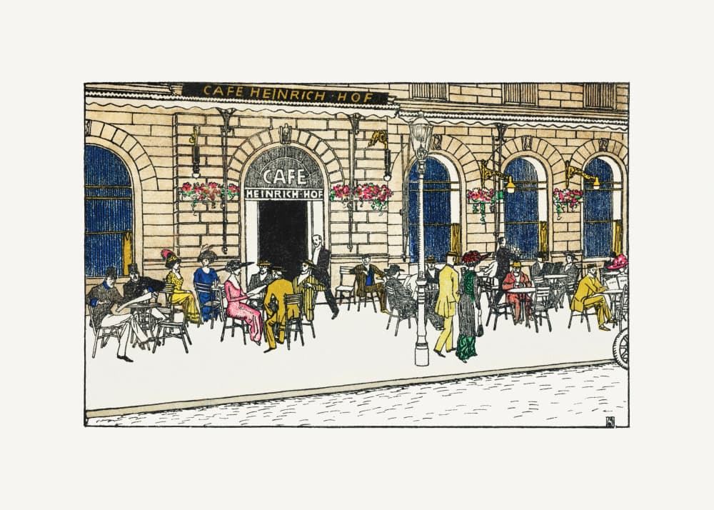 Café Heinrichhof by Moriz Jung — canvas wall art