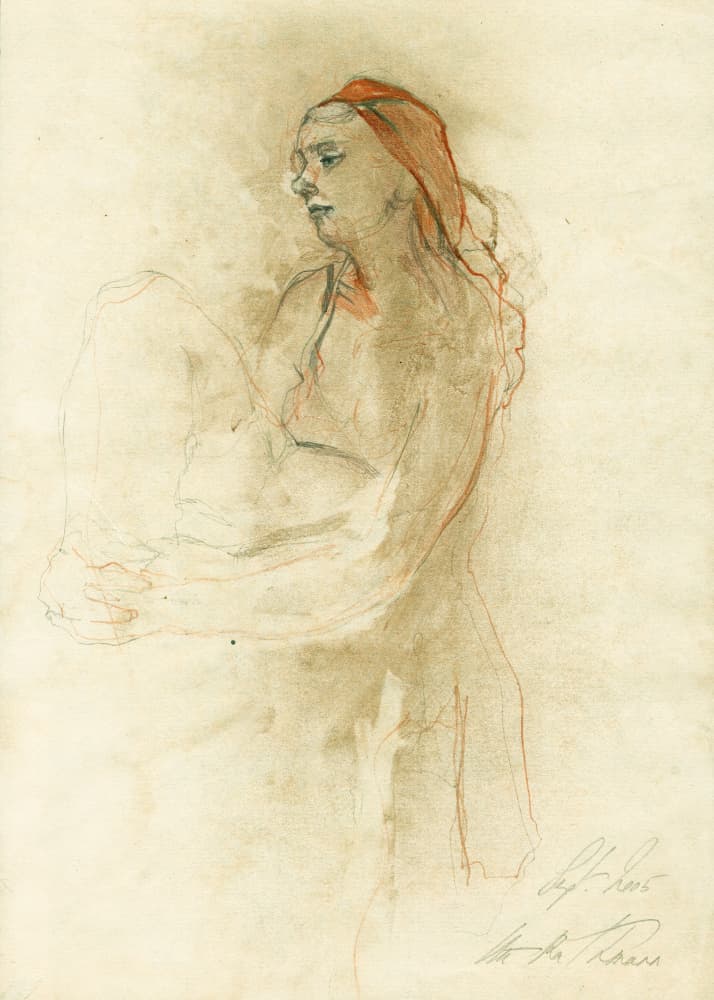 Pensive Nude Woman by Ute Rathmann — canvas wall art