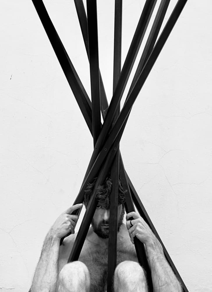 Man Behind Bars by Davide Barzaghi — canvas wall art