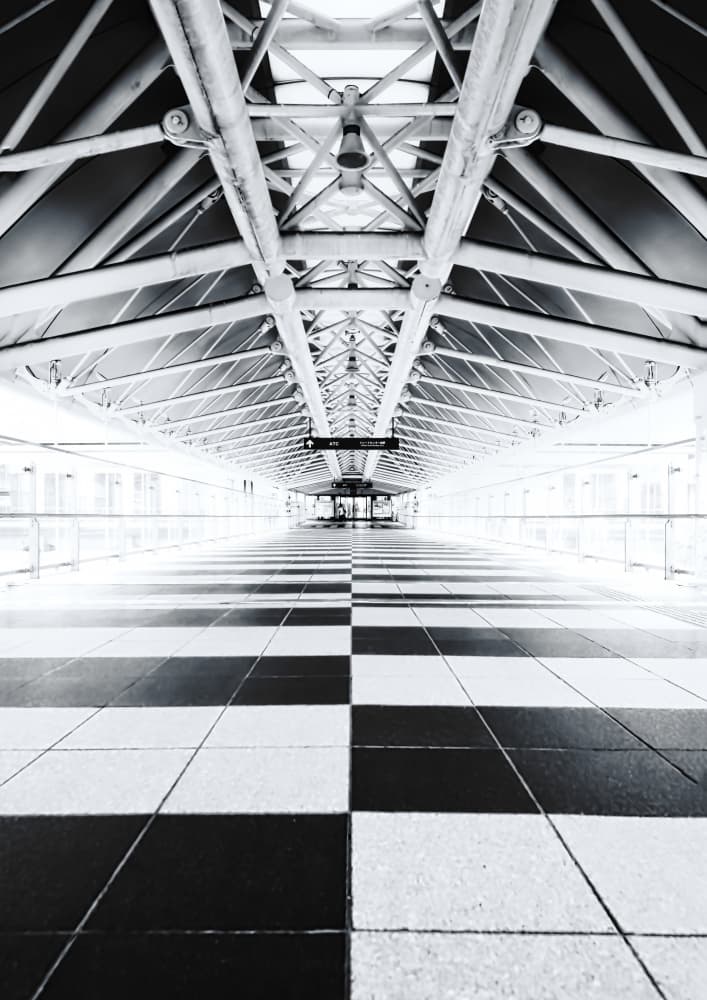 Modern Architectural Corridor by 大山　儀高 — canvas wall art