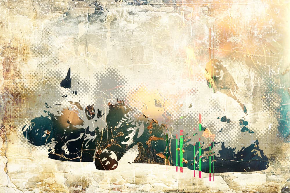 Abstract Grunge Panda by Rafal Kulik — canvas wall art