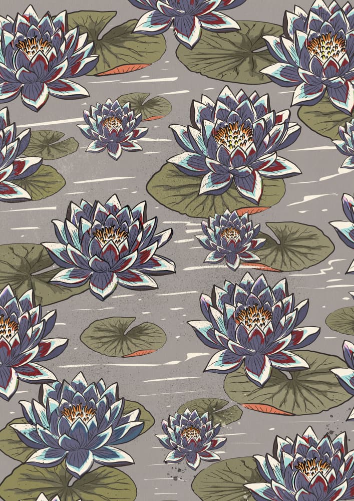 Serene Water Lilies by Nicholas — canvas wall art