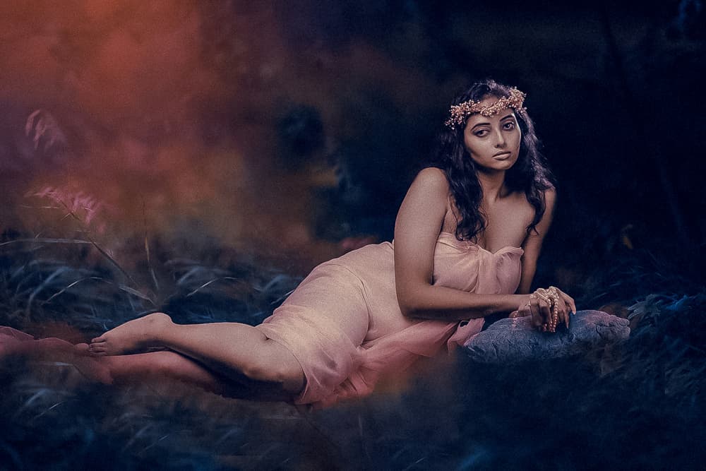 Ethereal Woman Reclining by PARTHA BHATTACHARYYA — canvas wall art