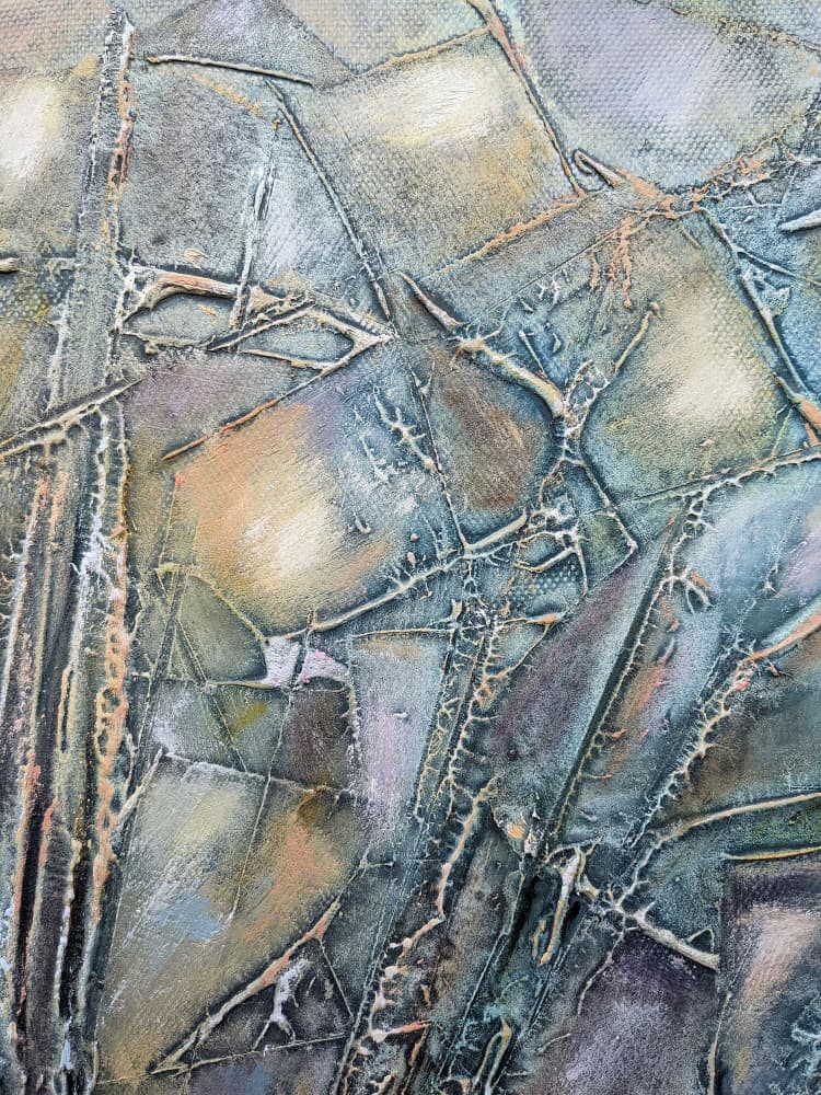 Abstract Textured Mosaic by Lena Kolambet — canvas wall art