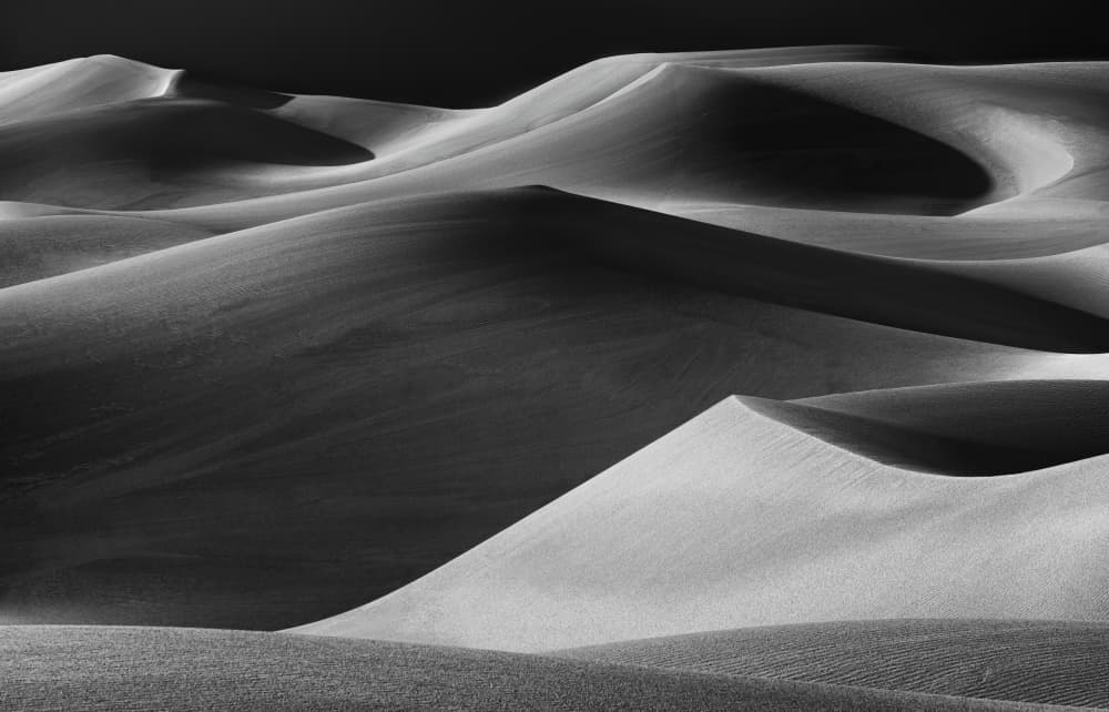 Monochromatic Dune Waves by Ling Jiang — canvas wall art