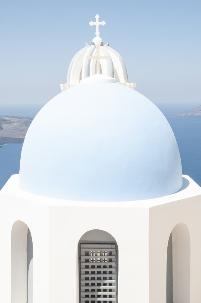 Santorini Blue Dome by Linda Wride — canvas wall art