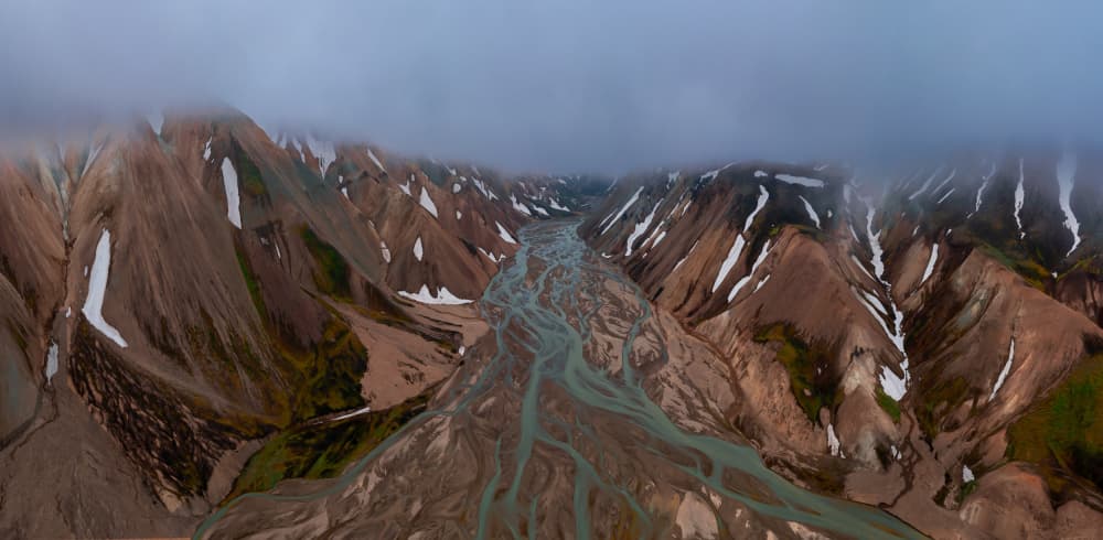 Misty Mountain River Valley by James Bian — canvas wall art