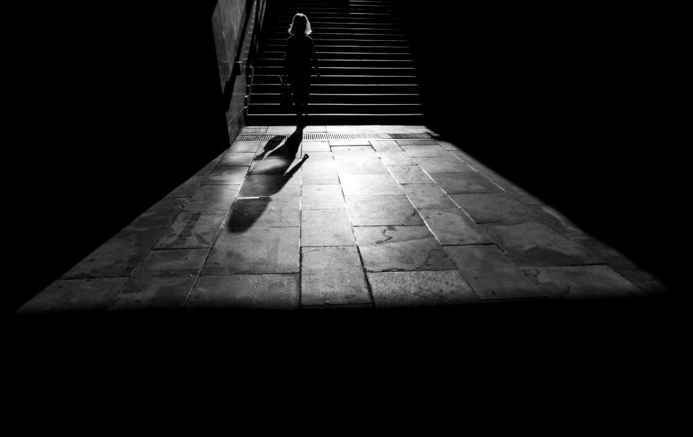 Shadows On The Stairs by Kelemen Sándor — canvas wall art
