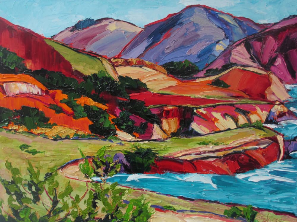 Vibrant Coastal Cliffs by Maxine Shore — canvas wall art
