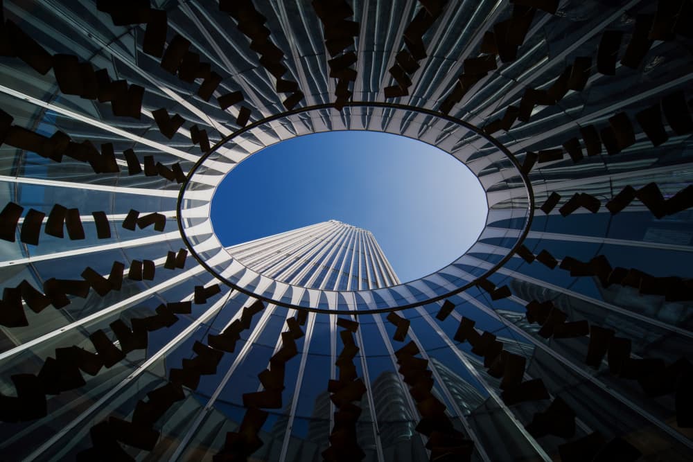 Geometric Skyscraper View by konglingming — canvas wall art